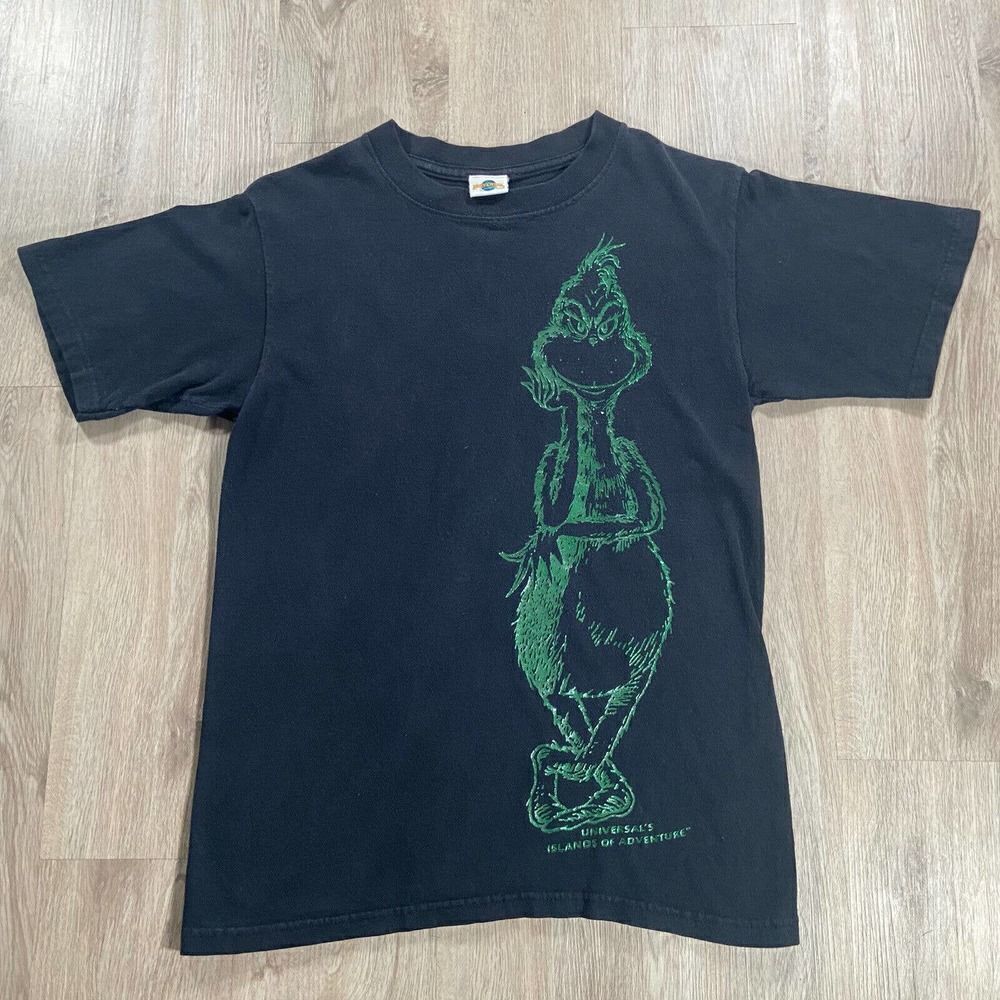 Vintage Universal Studios The Grinch T-Shirt TV Show Size Small Black Green